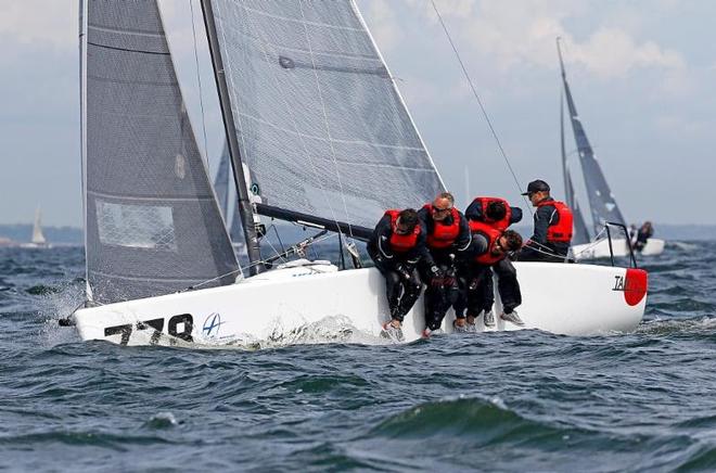 Day 2 – Taki 4 ITA778, the reigning World Champion's crew by Marco Zammarchi with Niccolo Bertola in helm scores all placements in the top ten today – Melges 24 World Championship ©  Pierrick Contin http://www.pierrickcontin.fr/